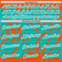 Загрузить изображение в средство просмотра галереи, Custom Orange Aqua-White Torn Sharp Brush Stroke Splatter Performance T-Shirt