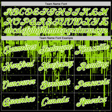 Загрузить изображение в средство просмотра галереи, Custom Black Neon Green-White Dripping Splatter Paint Performance T-Shirt