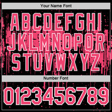 Load image into Gallery viewer, Custom Black Neon Pink-White Dripping Splatter Paint Performance T-Shirt