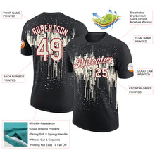 Laden Sie das Bild in den Galerie-Viewer, Custom Black Cream-Crimson Dripping Splatter Paint Performance T-Shirt