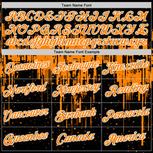 Загрузить изображение в средство просмотра галереи, Custom Black Bay Orange-White Dripping Splatter Paint Performance T-Shirt