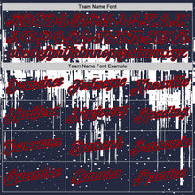 Laden Sie das Bild in den Galerie-Viewer, Custom Navy White-Red Dripping Splatter Paint Performance T-Shirt