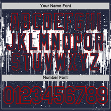 Laden Sie das Bild in den Galerie-Viewer, Custom Navy White-Red Dripping Splatter Paint Performance T-Shirt