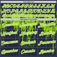 Загрузить изображение в средство просмотра галереи, Custom Navy Neon Green-White Dripping Splatter Paint Performance T-Shirt
