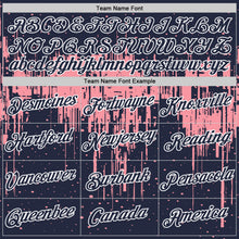 Charger l'image dans la galerie, Custom Navy Medium Pink-White Dripping Splatter Paint Performance T-Shirt