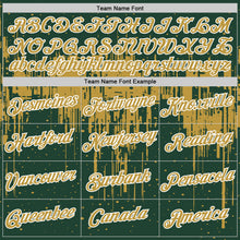 Загрузить изображение в средство просмотра галереи, Custom Green Old Gold-White Dripping Splatter Paint Performance T-Shirt