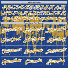 Charger l'image dans la galerie, Custom Royal Old Gold-White Dripping Splatter Paint Performance T-Shirt
