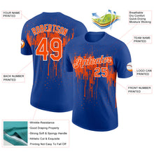 Charger l'image dans la galerie, Custom Royal Orange-White Dripping Splatter Paint Performance T-Shirt