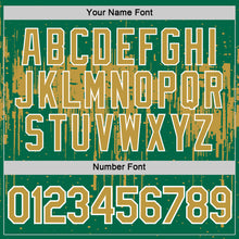 Загрузить изображение в средство просмотра галереи, Custom Kelly Green Old Gold-White Dripping Splatter Paint Performance T-Shirt