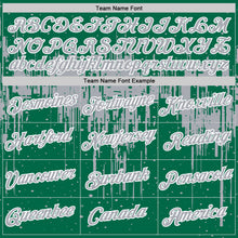 Загрузить изображение в средство просмотра галереи, Custom Kelly Green Gray-White Dripping Splatter Paint Performance T-Shirt