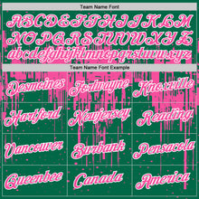 Загрузить изображение в средство просмотра галереи, Custom Kelly Green Pink-White Dripping Splatter Paint Performance T-Shirt