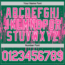 Загрузить изображение в средство просмотра галереи, Custom Kelly Green Pink-White Dripping Splatter Paint Performance T-Shirt