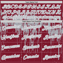Charger l'image dans la galerie, Custom Crimson Gray-White Dripping Splatter Paint Performance T-Shirt