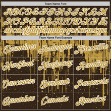 Charger l'image dans la galerie, Custom Brown Old Gold-White Dripping Splatter Paint Performance T-Shirt