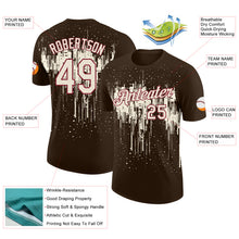 Load image into Gallery viewer, Custom Brown Cream-Crimson Dripping Splatter Paint Performance T-Shirt