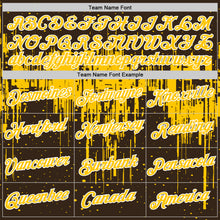 Load image into Gallery viewer, Custom Brown Yellow-White Dripping Splatter Paint Performance T-Shirt