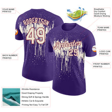 Charger l'image dans la galerie, Custom Purple Cream-Crimson Dripping Splatter Paint Performance T-Shirt