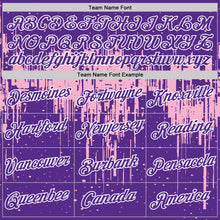 Laden Sie das Bild in den Galerie-Viewer, Custom Purple Light Pink-White Dripping Splatter Paint Performance T-Shirt