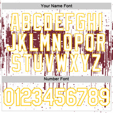Laden Sie das Bild in den Galerie-Viewer, Custom White Burgundy-Yellow Dripping Splatter Paint Performance T-Shirt