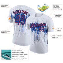 Charger l'image dans la galerie, Custom White Royal-Red Dripping Splatter Paint Performance T-Shirt
