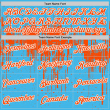 Load image into Gallery viewer, Custom Sky Blue Orange-White Dripping Splatter Paint Performance T-Shirt