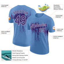 Load image into Gallery viewer, Custom Light Blue Purple-White Dripping Splatter Paint Performance T-Shirt