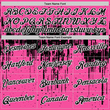 Load image into Gallery viewer, Custom Pink Black-White Dripping Splatter Paint Performance T-Shirt