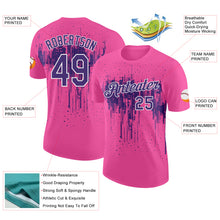 Load image into Gallery viewer, Custom Pink Purple-White Dripping Splatter Paint Performance T-Shirt