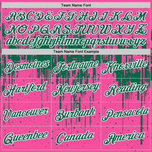 Charger l'image dans la galerie, Custom Pink Kelly Green-White Dripping Splatter Paint Performance T-Shirt