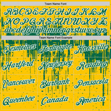 Charger l'image dans la galerie, Custom Yellow Kelly Green-White Dripping Splatter Paint Performance T-Shirt