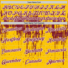 Laden Sie das Bild in den Galerie-Viewer, Custom Yellow Crimson-White Dripping Splatter Paint Performance T-Shirt