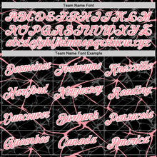 Laden Sie das Bild in den Galerie-Viewer, Custom Black Medium Pink Gray-White Abstract Network Crackle Performance T-Shirt
