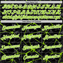 Load image into Gallery viewer, Custom Black Neon Green Gray-White Abstract Network Crackle Performance T-Shirt