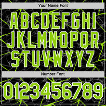 Load image into Gallery viewer, Custom Black Neon Green Gray-White Abstract Network Crackle Performance T-Shirt