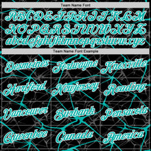 Charger l'image dans la galerie, Custom Black Aqua Gray-White Abstract Network Crackle Performance T-Shirt