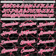 Laden Sie das Bild in den Galerie-Viewer, Custom Black Neon Pink Gray-White Abstract Network Crackle Performance T-Shirt
