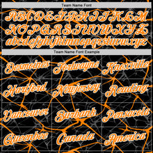 Laden Sie das Bild in den Galerie-Viewer, Custom Black Bay Orange Gray-White Abstract Network Crackle Performance T-Shirt