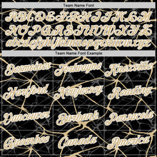 Load image into Gallery viewer, Custom Black Vegas Gold Gray-White Abstract Network Crackle Performance T-Shirt