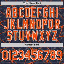 Charger l'image dans la galerie, Custom Navy Orange Gray-White Abstract Network Crackle Performance T-Shirt