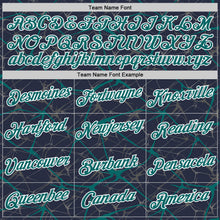 Загрузить изображение в средство просмотра галереи, Custom Navy Teal Gray-White Abstract Network Crackle Performance T-Shirt
