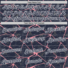 Charger l'image dans la galerie, Custom Navy Medium Pink Gray-White Abstract Network Crackle Performance T-Shirt