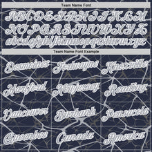 Загрузить изображение в средство просмотра галереи, Custom Navy Gray-White Abstract Network Crackle Performance T-Shirt