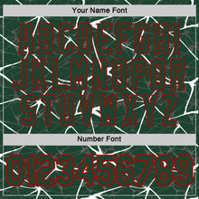 Laden Sie das Bild in den Galerie-Viewer, Custom Green White Gray-Red Abstract Network Crackle Performance T-Shirt