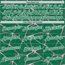 Charger l'image dans la galerie, Custom Kelly Green Light Pink Gray-White Abstract Network Crackle Performance T-Shirt