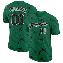 Charger l'image dans la galerie, Custom Kelly Green Black Gray-White Abstract Network Crackle Performance T-Shirt