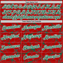Charger l'image dans la galerie, Custom Red Kelly Green Gray-White Abstract Network Crackle Performance T-Shirt
