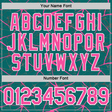 Load image into Gallery viewer, Custom Teal Pink Gray-White Abstract Network Crackle Performance T-Shirt
