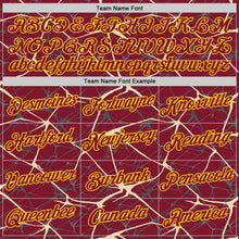 Charger l'image dans la galerie, Custom Crimson Cream Gray-Yellow Abstract Network Crackle Performance T-Shirt