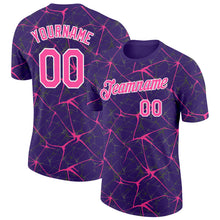Charger l'image dans la galerie, Custom Purple Pink Gray-White Abstract Network Crackle Performance T-Shirt