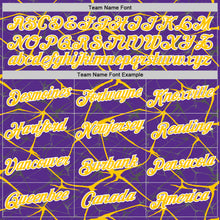 Load image into Gallery viewer, Custom Purple Yellow Gray-White Abstract Network Crackle Performance T-Shirt